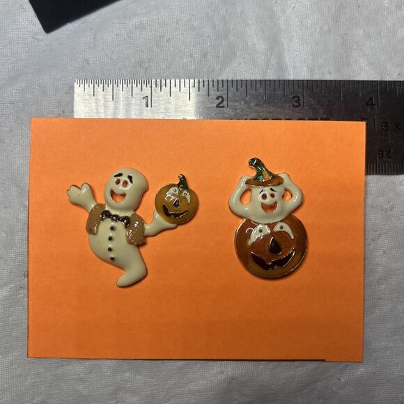 Halloween Ghost & Pumpkin Enamel Pins Bundle New, Cute Ghosts Jack‑O‑Lanter Lot - Picture 12 of 12